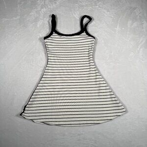 COTTON ON Mini Dress Women XS Spaghetti Sleeveless Stretch Striped Cotton Blend